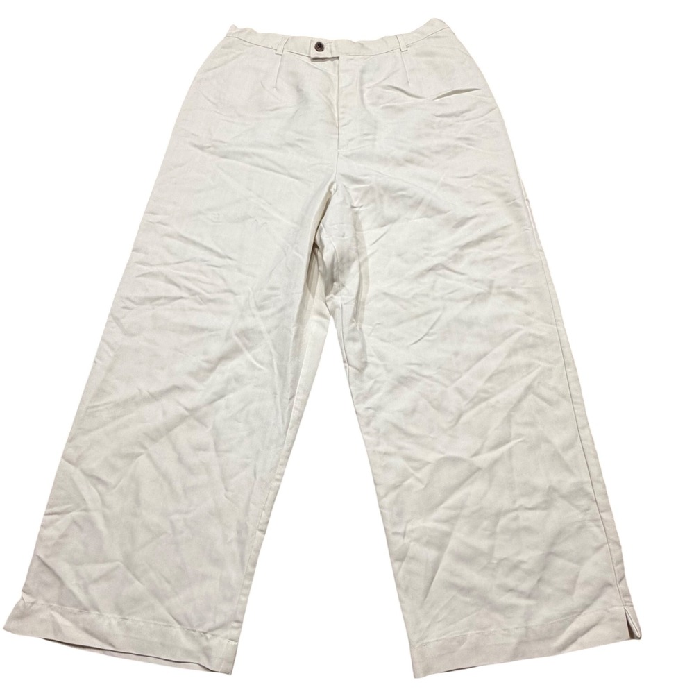 NEW Caribbean Joe Womens Wide Leg Pants Sand Herringbone Lyocell‎ Blend Size 12